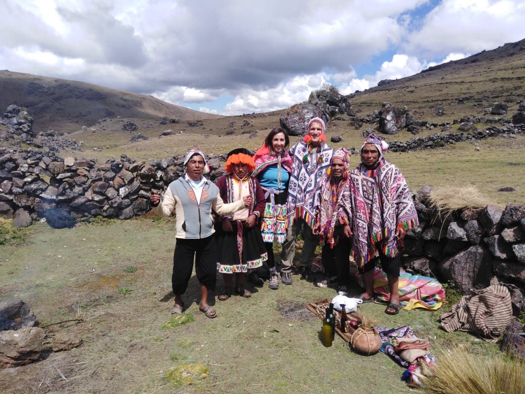 Travellers with an Andean community on the altiplano