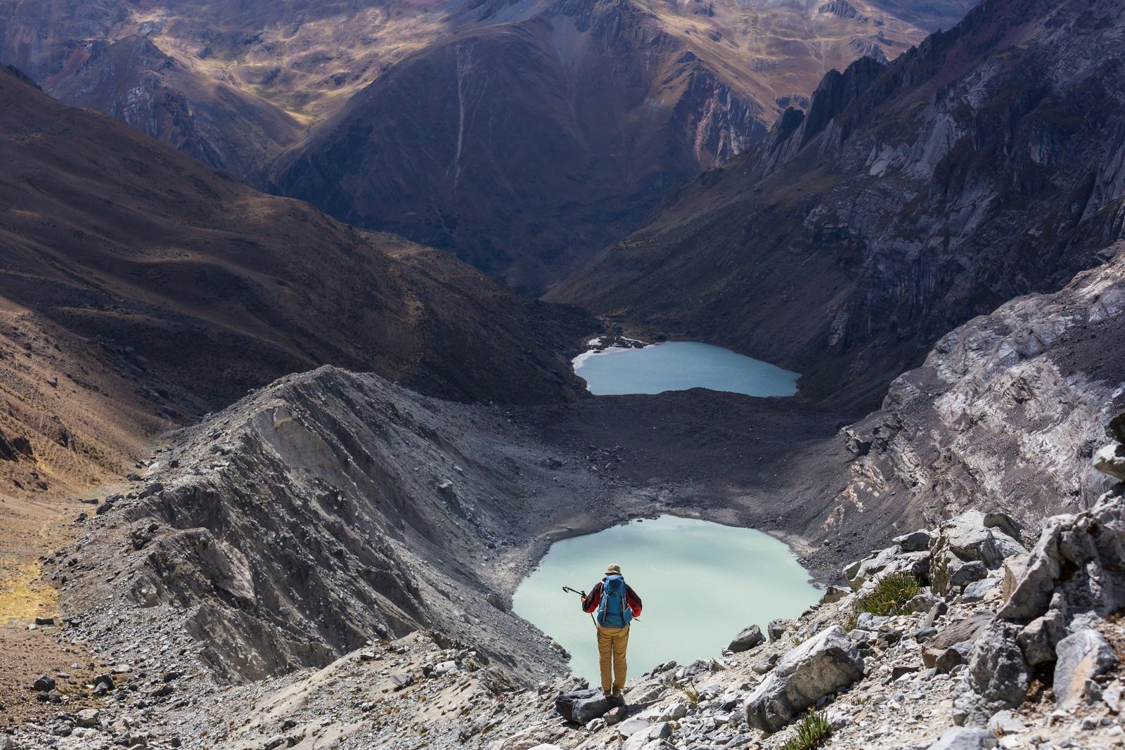 Walkers on a high Andean trail