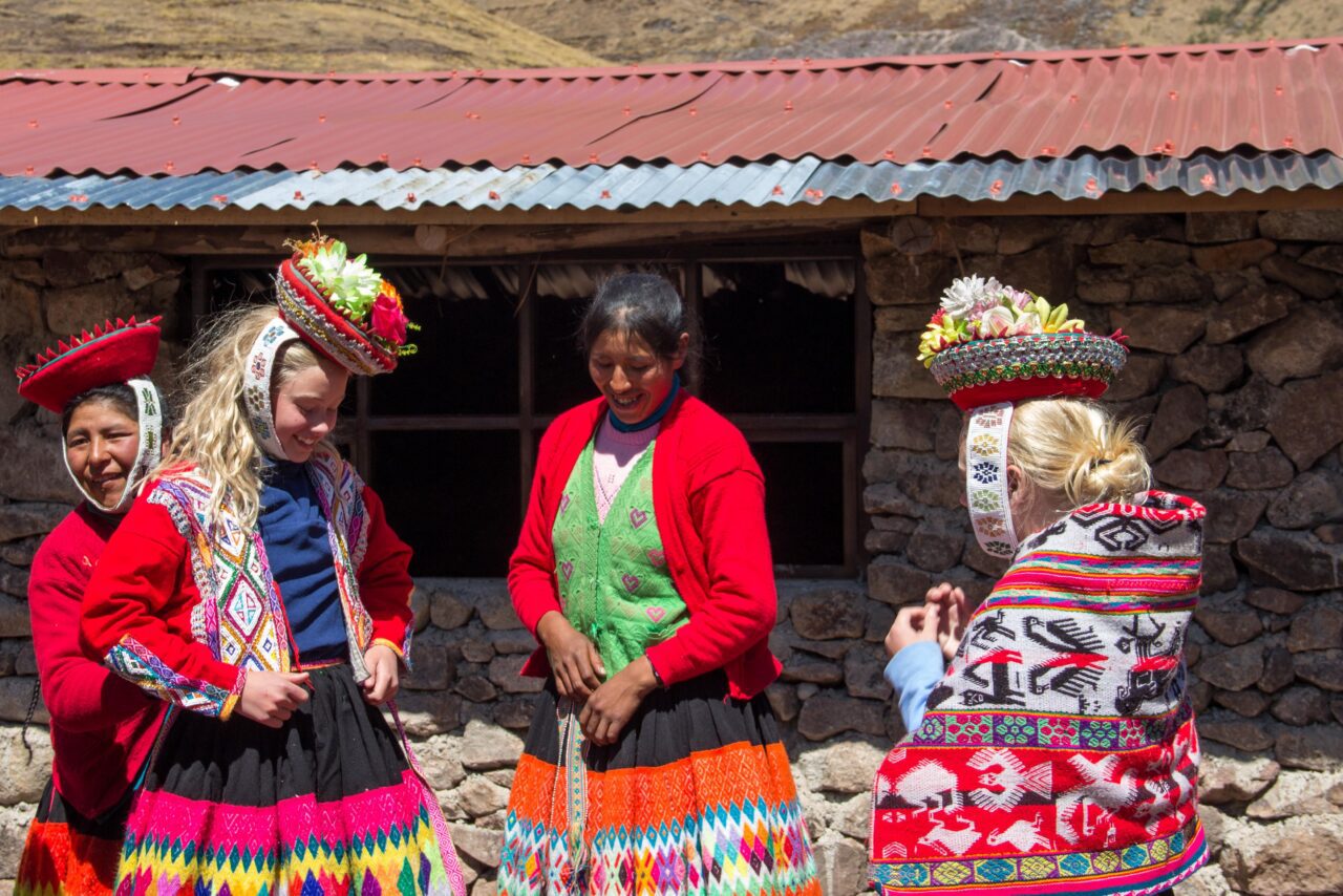 Andean weavers in their community