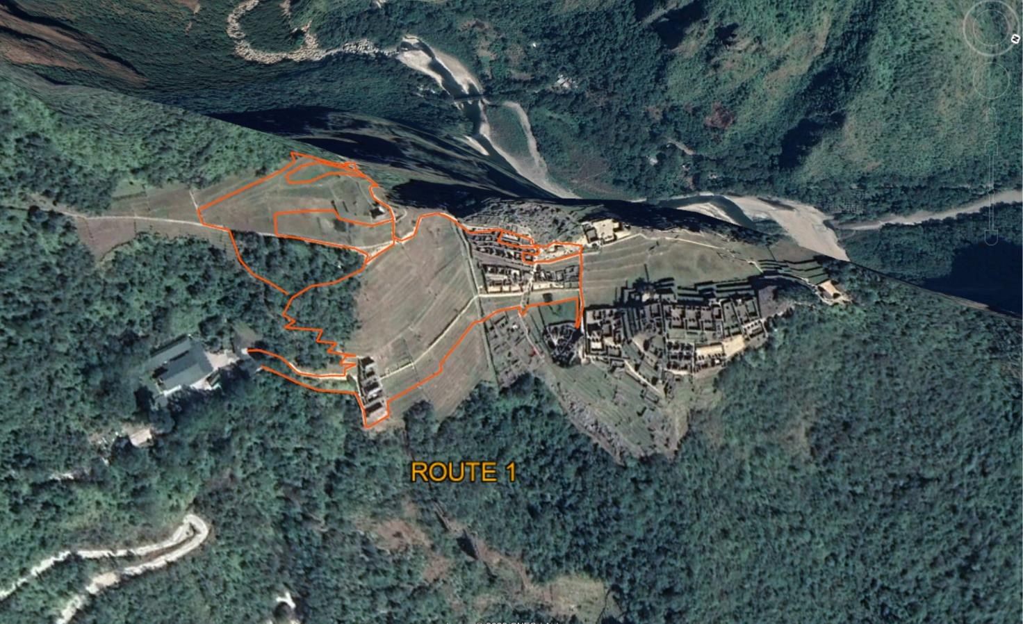Route 1 marked in orange over the citadel